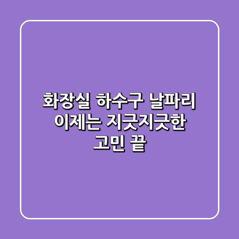 화장실 하수구 날파리, 이제는 지긋지긋한 고민 끝!