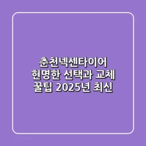 춘천넥센타이어, 현명한 선택과 교체 꿀팁 (2025년 최신)