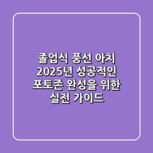 졸업식 풍선 아치: 2025년 성공적인 포토존 완성을 위한 실전 가이드