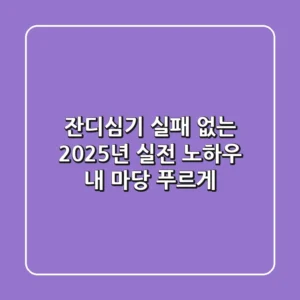 잔디심기, 실패 없는 2025년 실전 노하우: 내 마당, 푸르게!