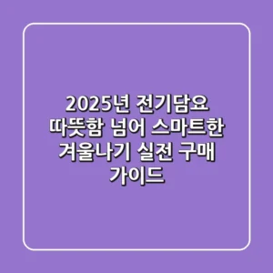 2025년 전기담요: 따뜻함 넘어 스마트한 겨울나기, 실전 구매 가이드