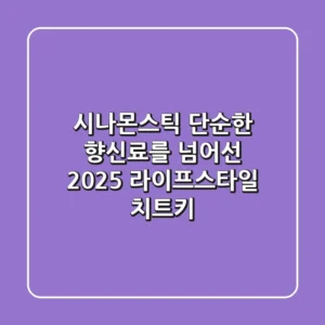 시나몬스틱, 단순한 향신료를 넘어선 2025 라이프스타일 치트키