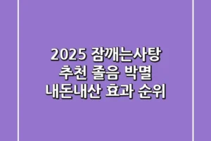 2025 잠깨는사탕 추천: 졸음 박멸! 내돈내산 효과 순위