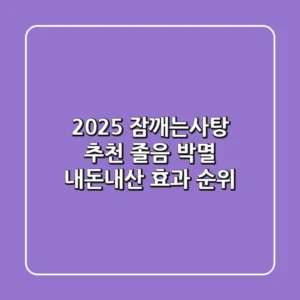 2025 잠깨는사탕 추천: 졸음 박멸! 내돈내산 효과 순위